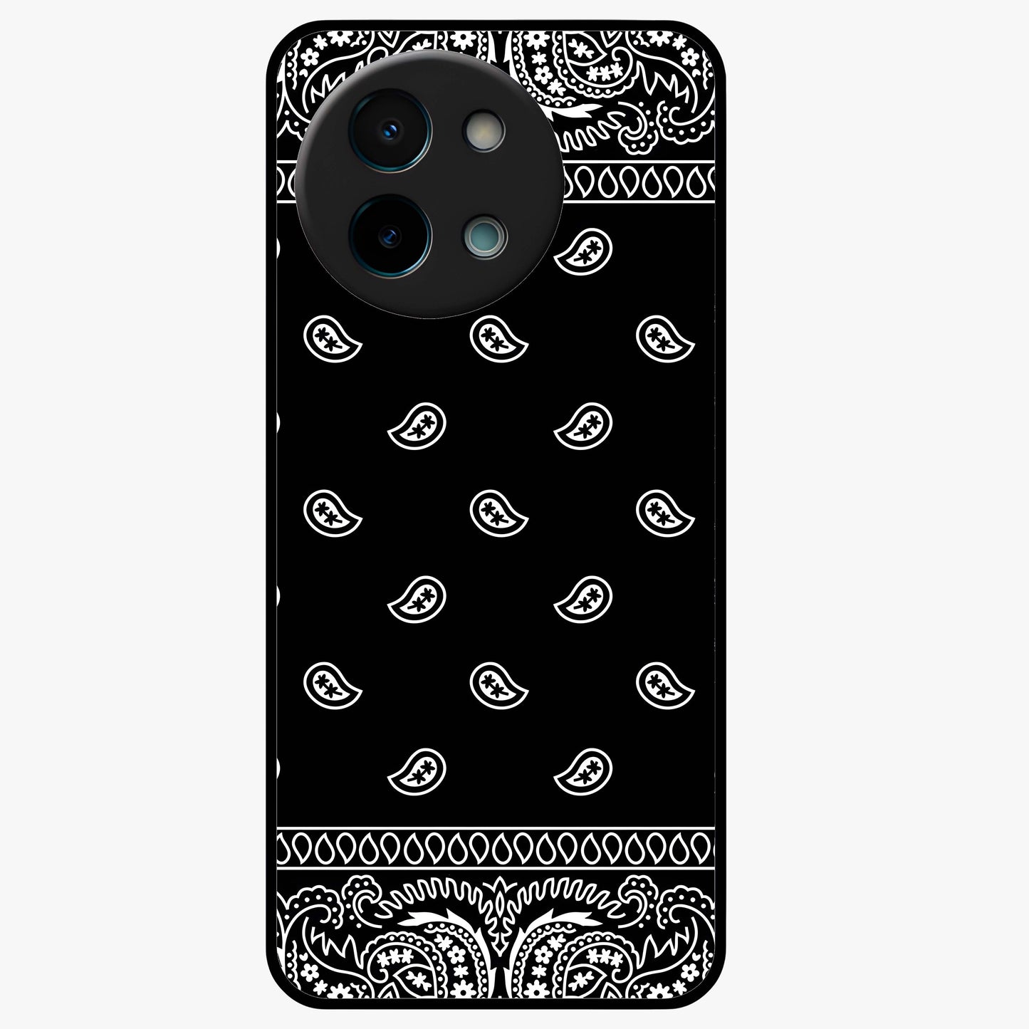 Retro Rebel Threads Glass Case showing flat back view with vintage street style artwork and glossy glass finish.