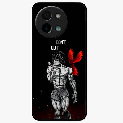 Rise Beyond Limits Glass Case showing flat back view with motivational typography artwork and glossy glass finish.