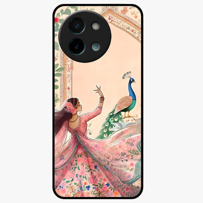 Royal Grace Muse Glass Case showing flat back view with elegant artistic artwork and glossy glass finish.