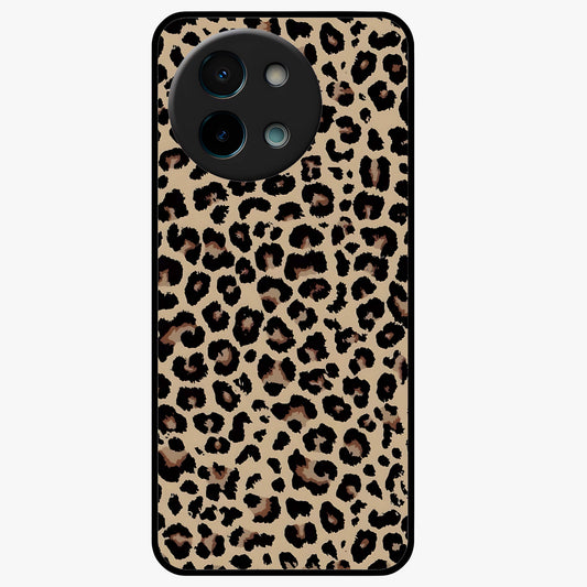 Savage Chic Pattern Glass Case showing flat back view with stylish patterned artwork and glossy glass finish.