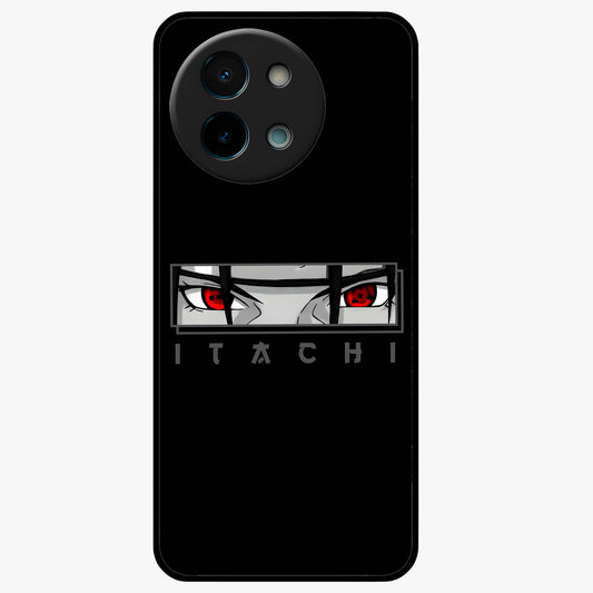 Scarlet Gaze Dominance Glass Case showing flat back view with striking red themed artwork and glossy glass finish.