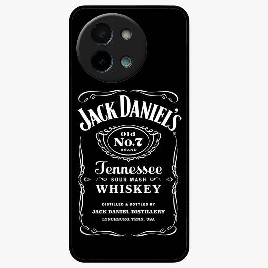 Vintage Whiskey Heritage Glass Case showing flat back view with classic whiskey inspired artwork and glossy glass finish.