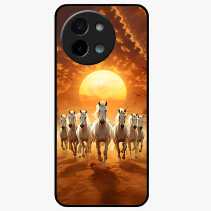 Wild Sunset Majesty Glass Case showing flat back view with majestic sunset landscape artwork and glossy glass finish.