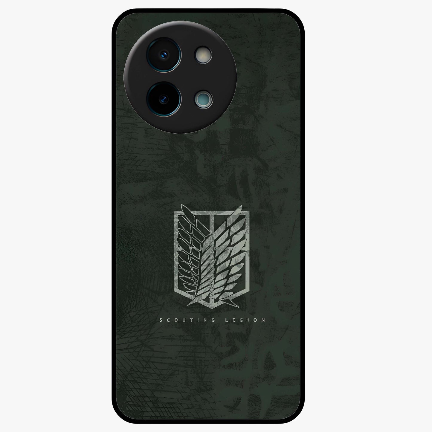 Wings Of Freedom Glass Case showing flat back view with symbolic wings artwork and glossy glass finish.