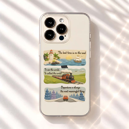 Wanderlust Travel Diaries Clear Silicon Cover