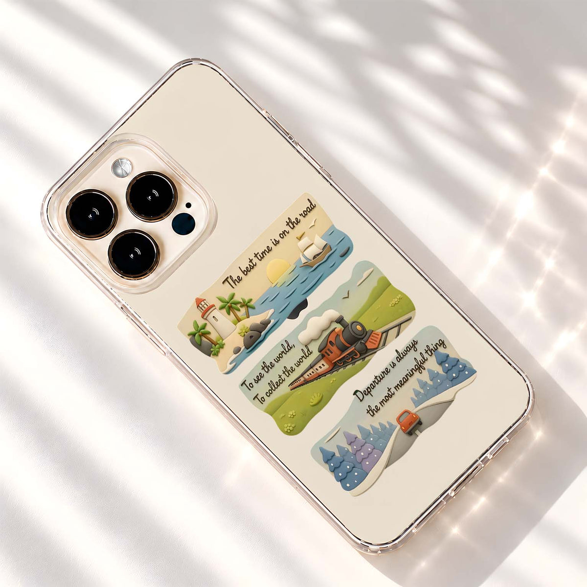 Wanderlust Travel Diaries Clear Silicon Cover