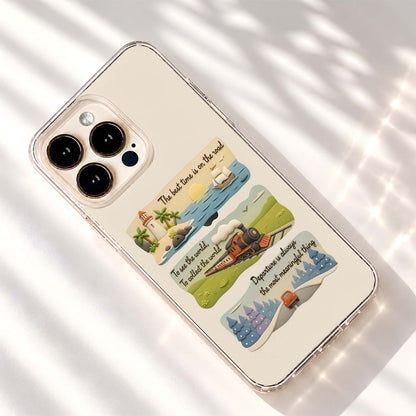 Wanderlust Travel Diaries Clear Silicon Cover