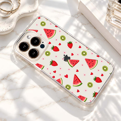 Watermelon Strawberry Pattern Clear Silicon Cover