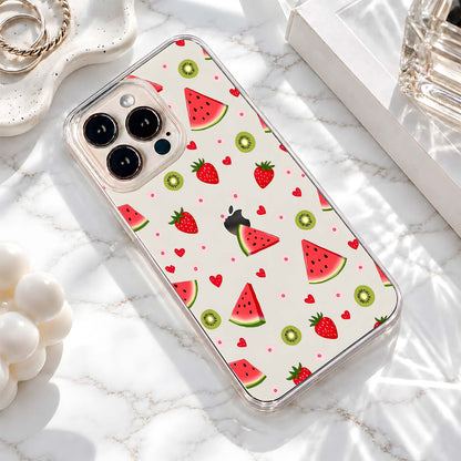 Watermelon Strawberry Pattern Clear Silicon Cover