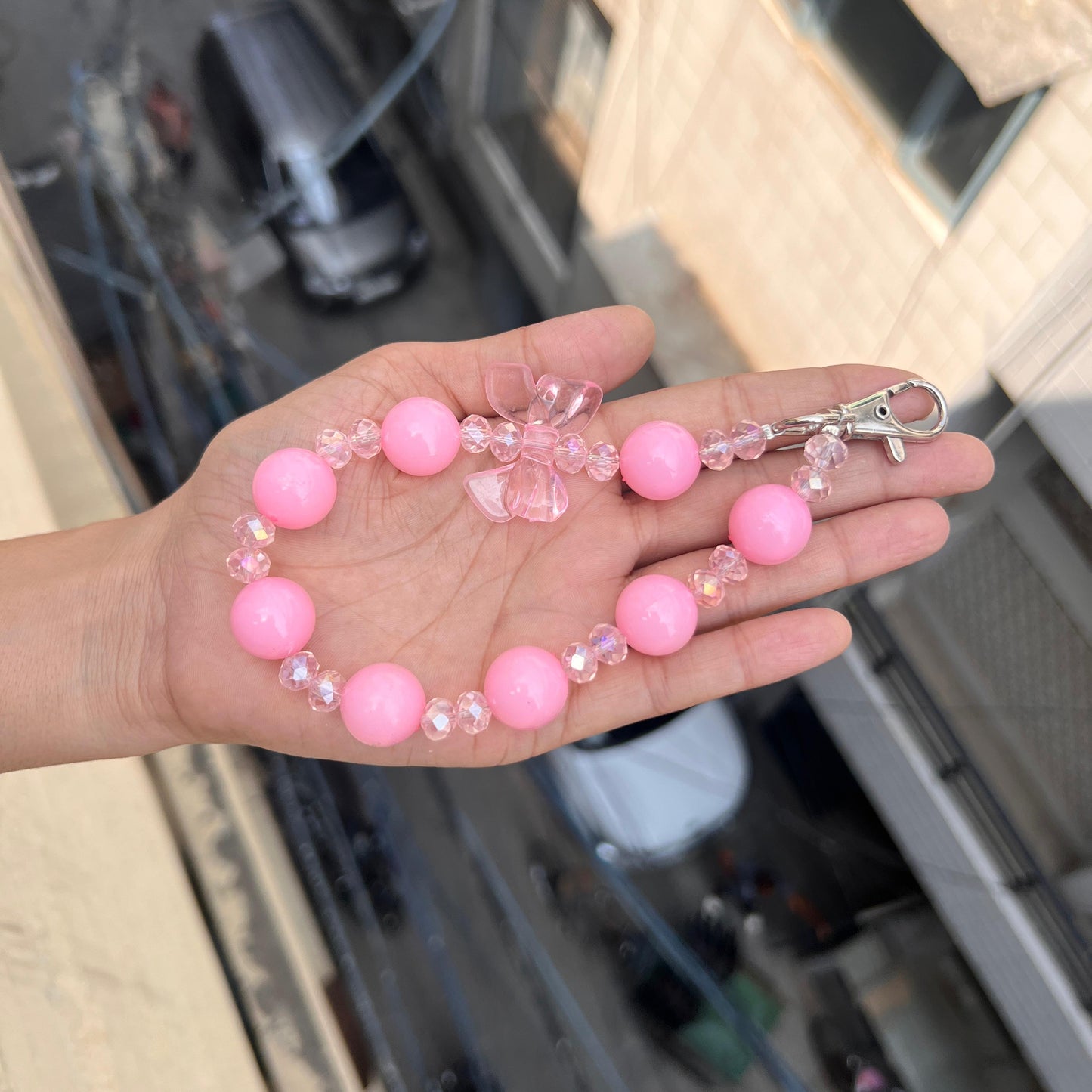 Candy Pink Bow Phone Charm