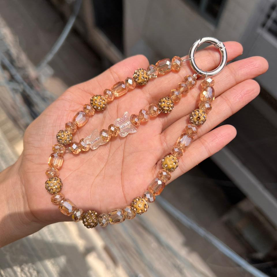 Golden Butterfly Glow Phone Charm