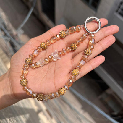 Golden Butterfly Glow Phone Charm