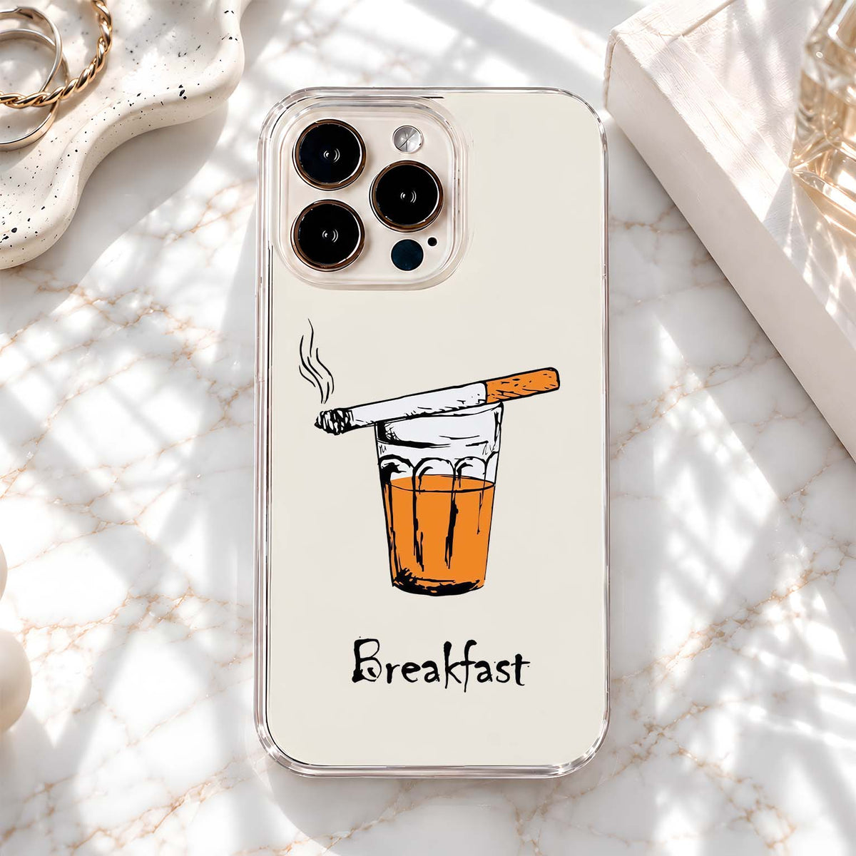 Whiskey Breakfast Mood Clear Silicon Cover