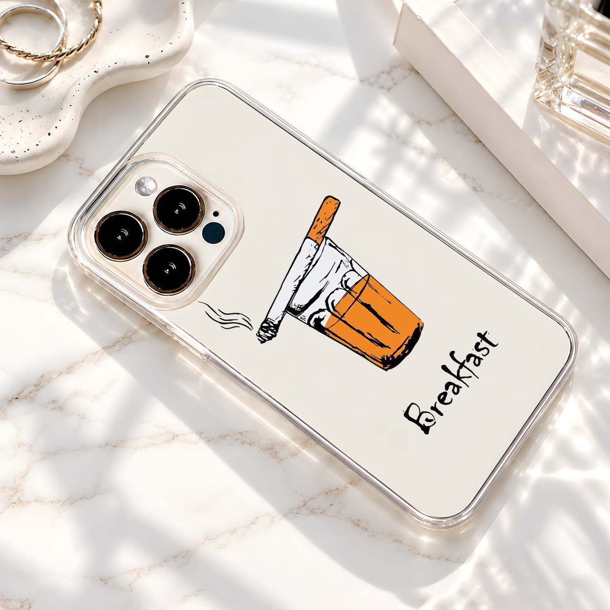 Whiskey Breakfast Mood Clear Silicon Cover