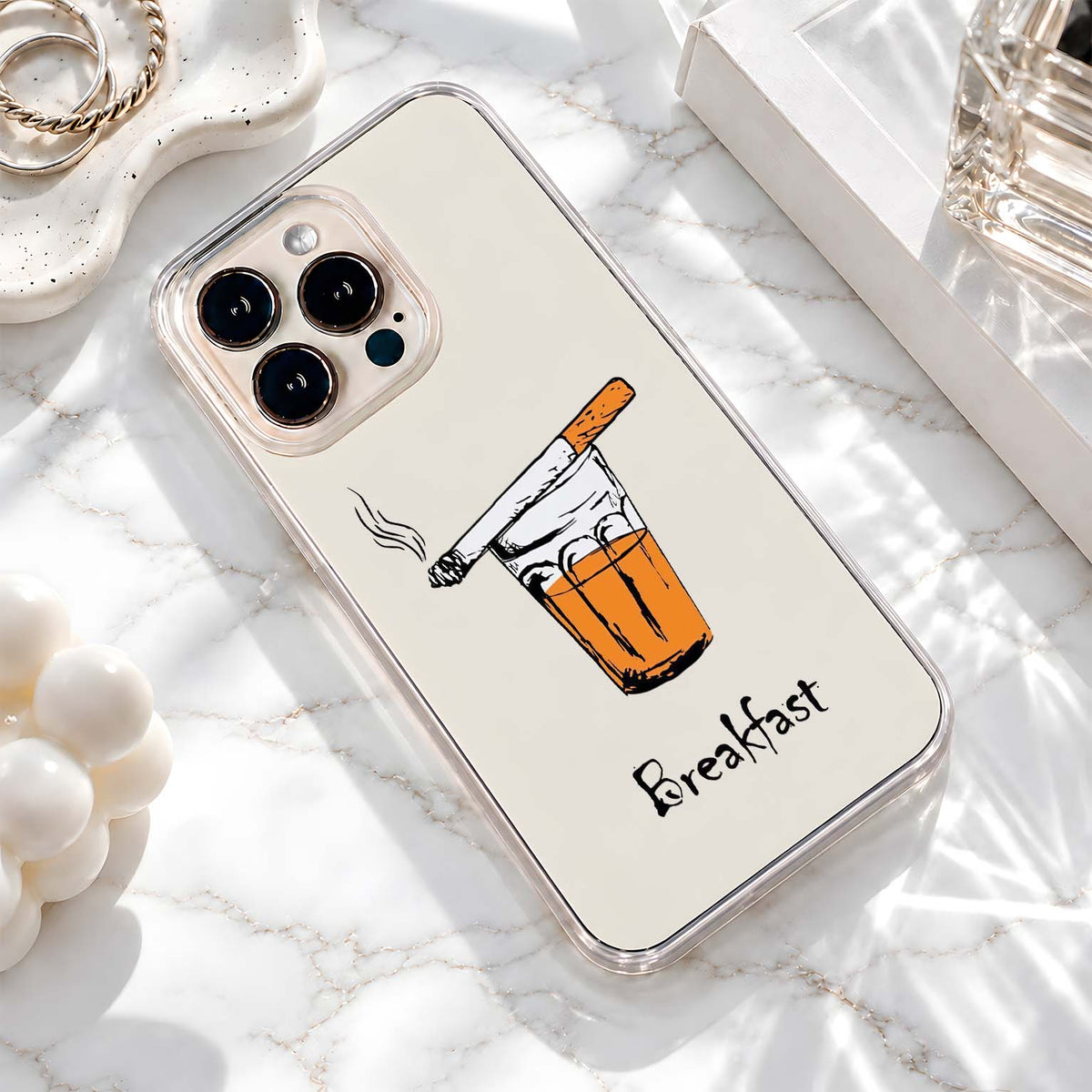 Whiskey Breakfast Mood Clear Silicon Cover