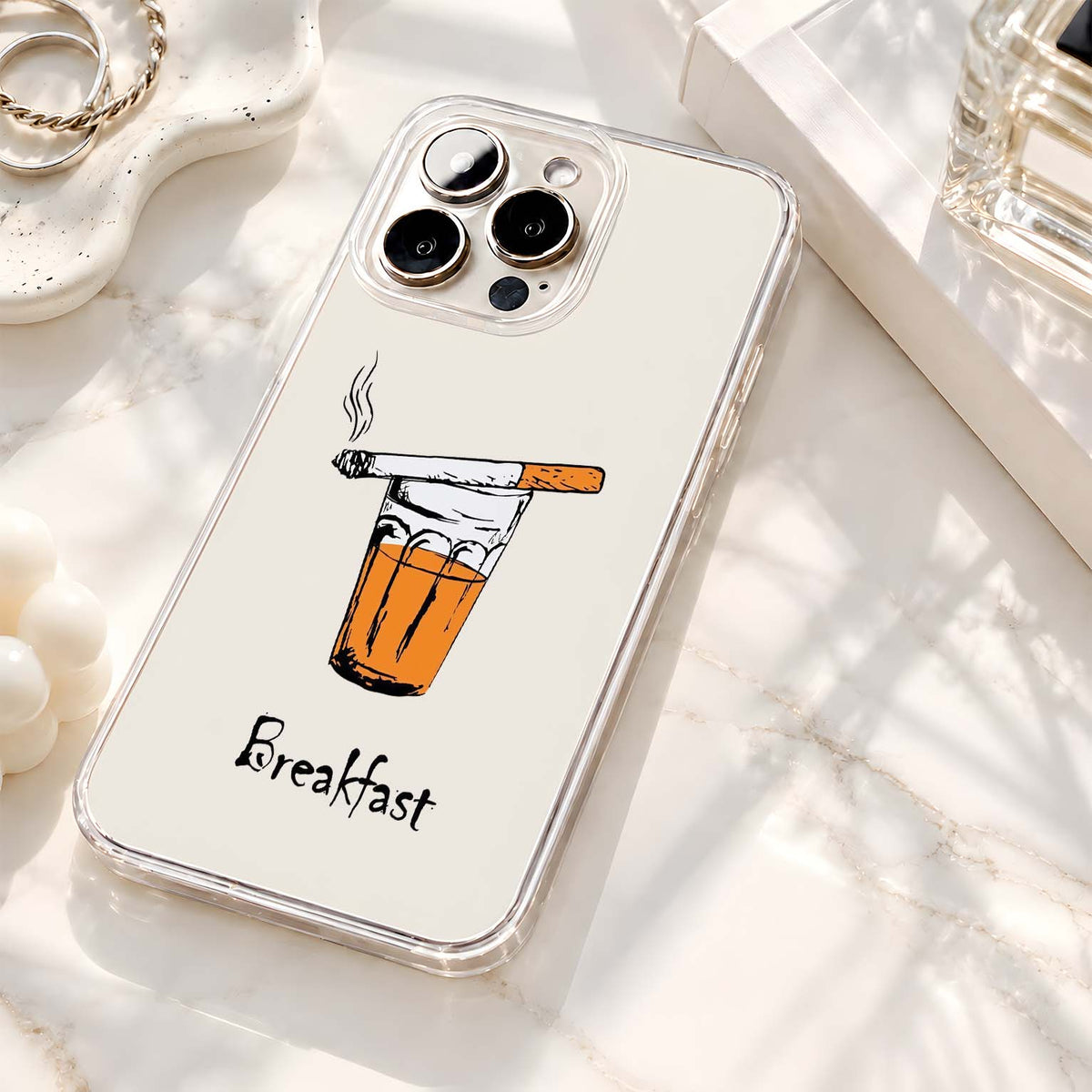 Whiskey Breakfast Mood Clear Silicon Cover
