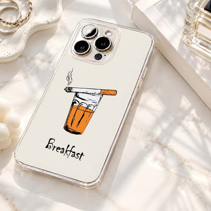 Whiskey Breakfast Mood Clear Silicon Cover