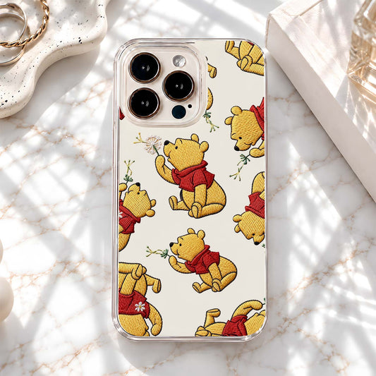 Winnie Pooh Embroidery Glass Case