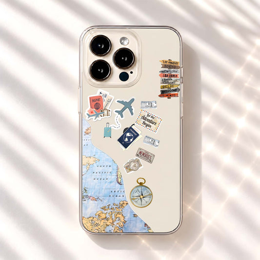 World Travel Memories Glass Case