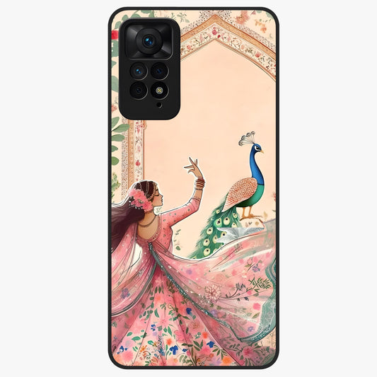 Royal Grace Muse Glass Case showing flat back view with elegant artistic artwork and glossy glass finish.