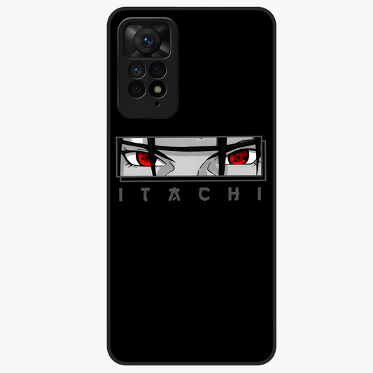 Scarlet Gaze Dominance Glass Case showing flat back view with striking red themed artwork and glossy glass finish.