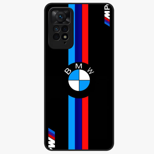 Turbo BMW Beast Glass Case showing flat back view with high performance sports car artwork and glossy glass finish.