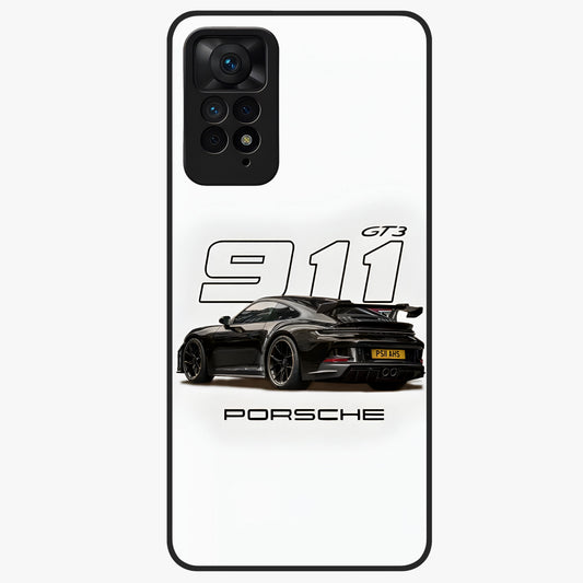 Turbo Legacy Icon Glass Case showing flat back view with iconic sports car inspired artwork and glossy glass finish.