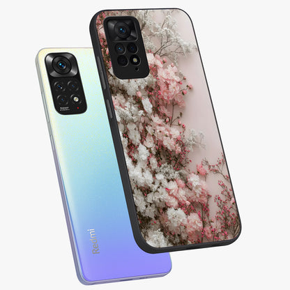 Blush Blossom Cloud Glass Case displayed in angled mockup highlighting soft cloud and blossom design with pastel aesthetic.