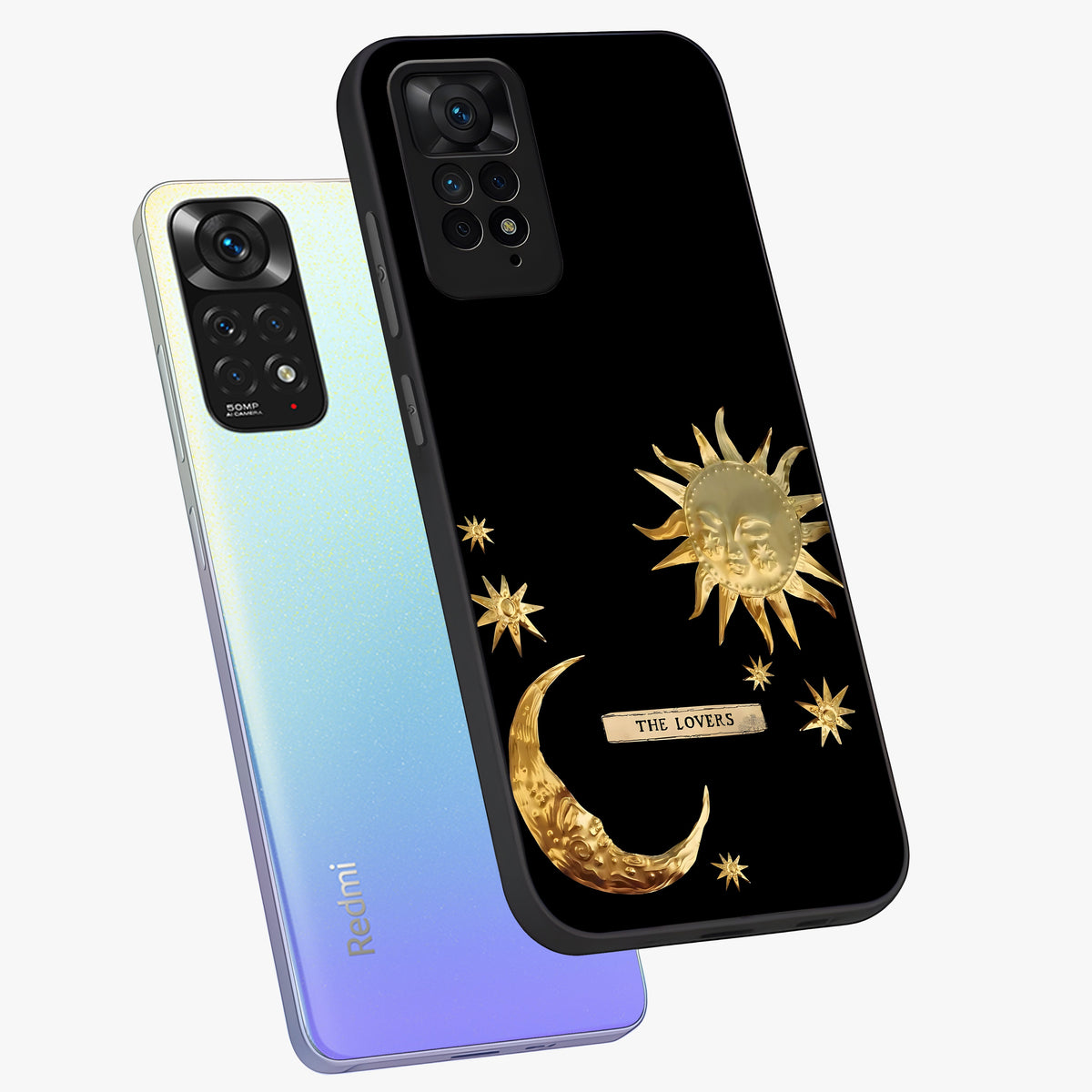 Gold Sun Blush Glass Case displayed in angled mockup highlighting radiant sun design with warm golden aesthetic.