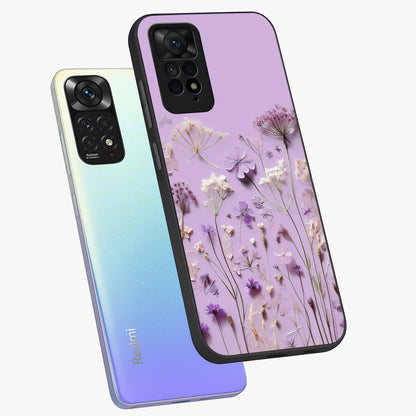Lavender Blossom Dream Glass Case displayed in angled mockup highlighting dreamy lavender flower design with calming aesthetic style.