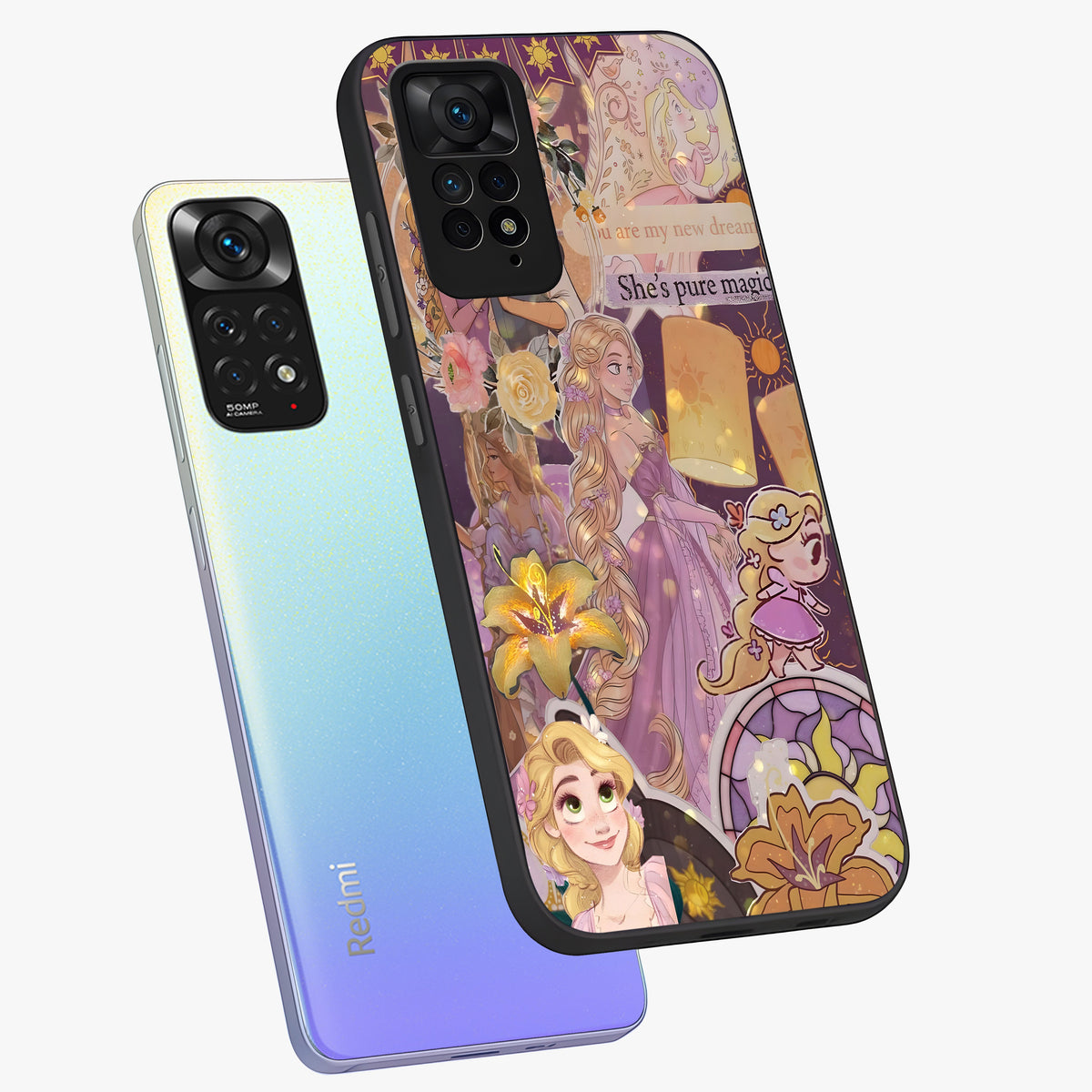 Magical Tangled Dream Glass Case displayed in angled mockup highlighting whimsical fantasy design with magical aesthetic.