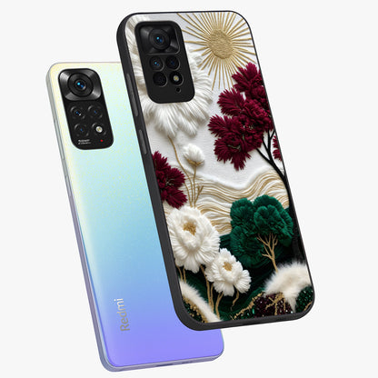 Radiant Bloom Elegance Glass Case displayed in angled mockup highlighting graceful floral design with radiant aesthetic style.