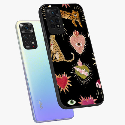 Sacred Jungle Heart Glass Case displayed in angled mockup highlighting lush tropical design with natural aesthetic style.