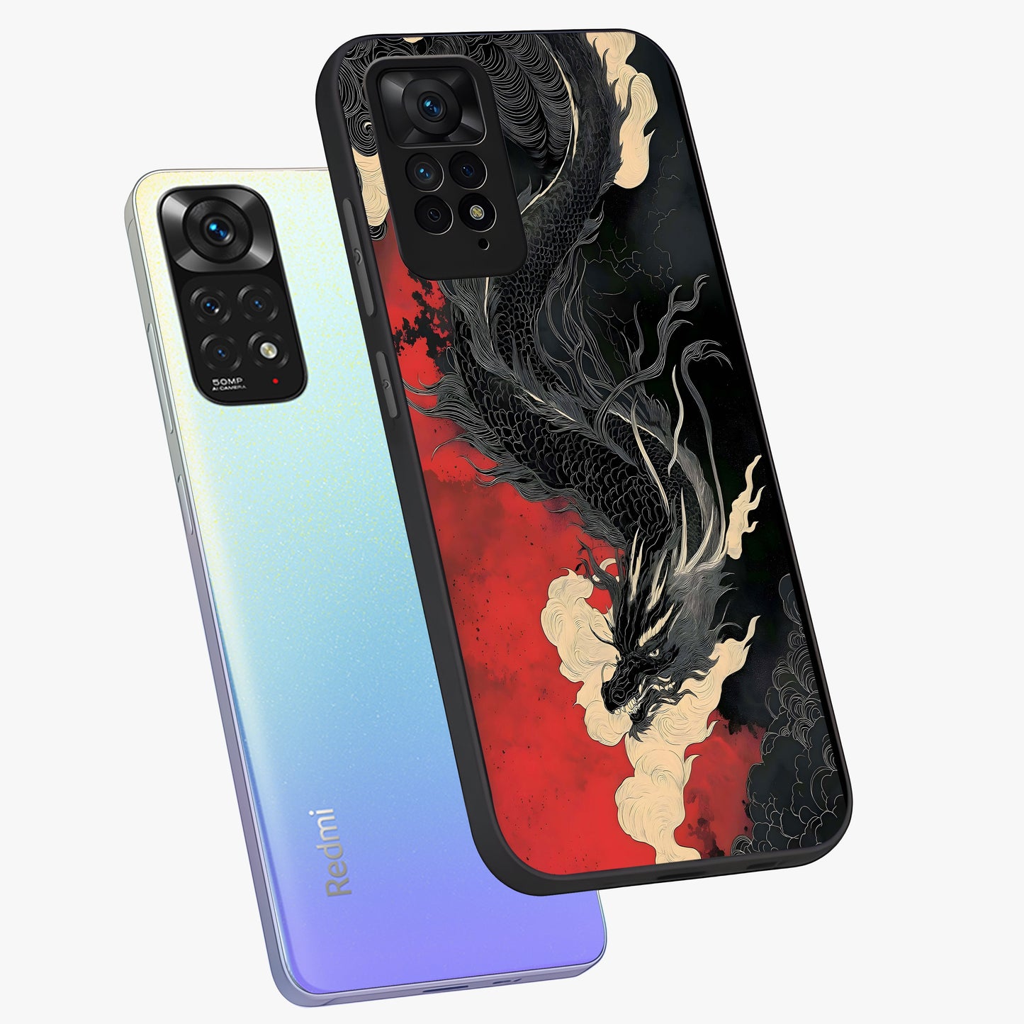 Shadow Dragon Fury Glass Case displayed in angled mockup highlighting powerful dragon illustration with dark fantasy aesthetic.