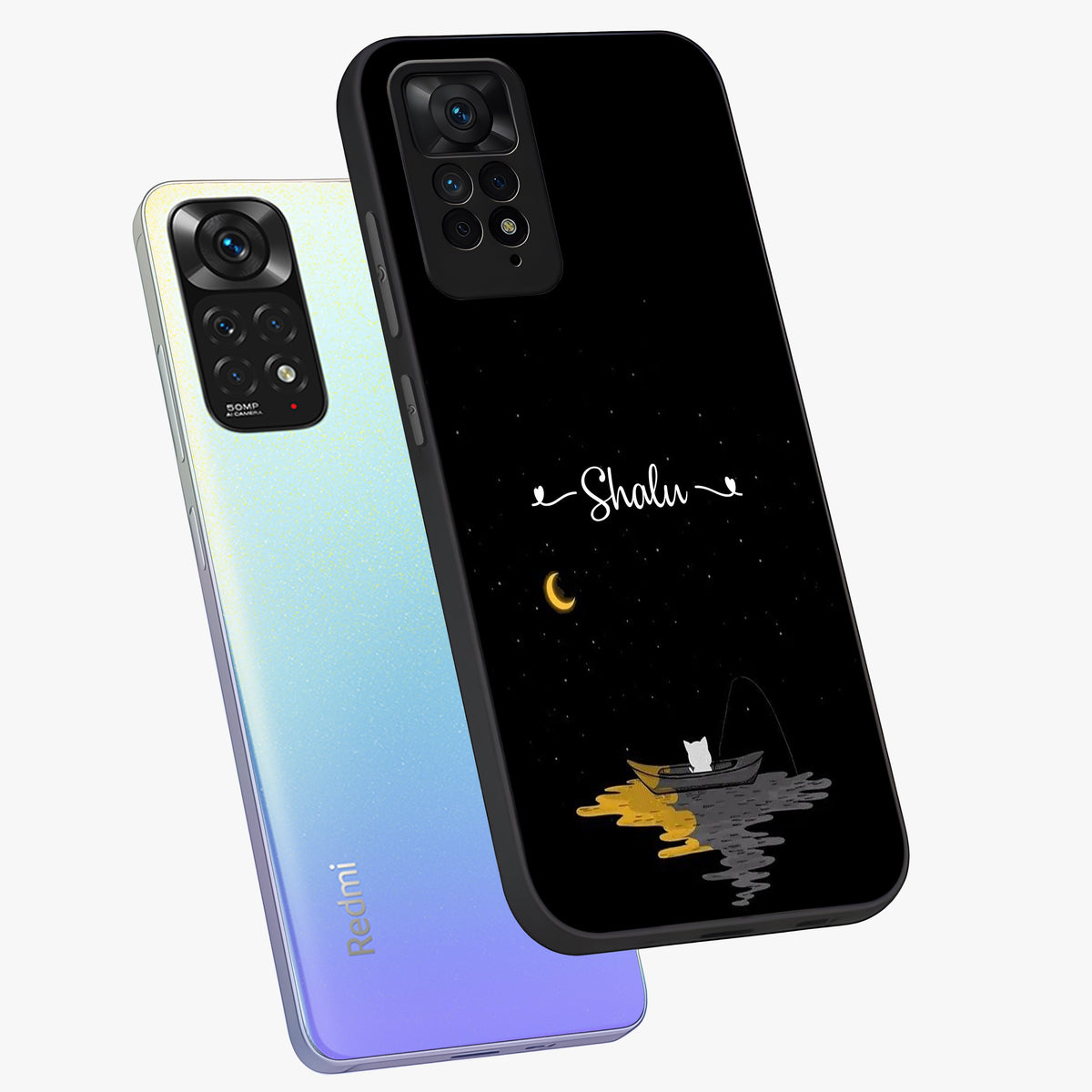 Silent Night Row Glass Case displayed in angled mockup highlighting peaceful evening design with dreamy night aesthetic.