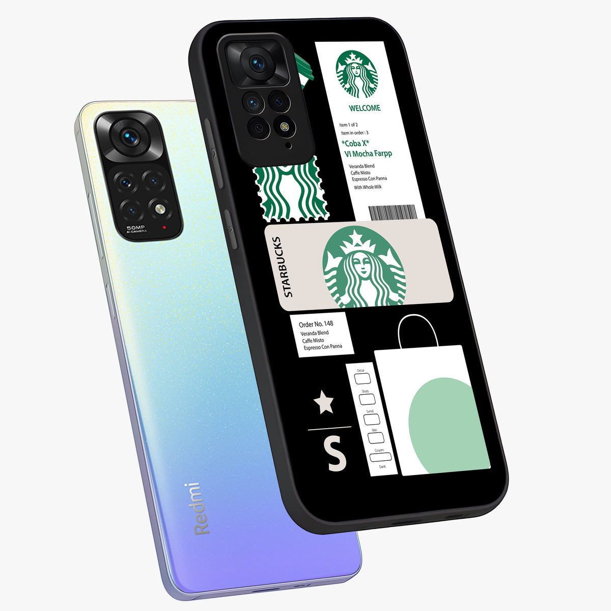 Starbucks Mocha Glass Case displayed in angled mockup highlighting stylish mocha themed design with cozy café aesthetic.