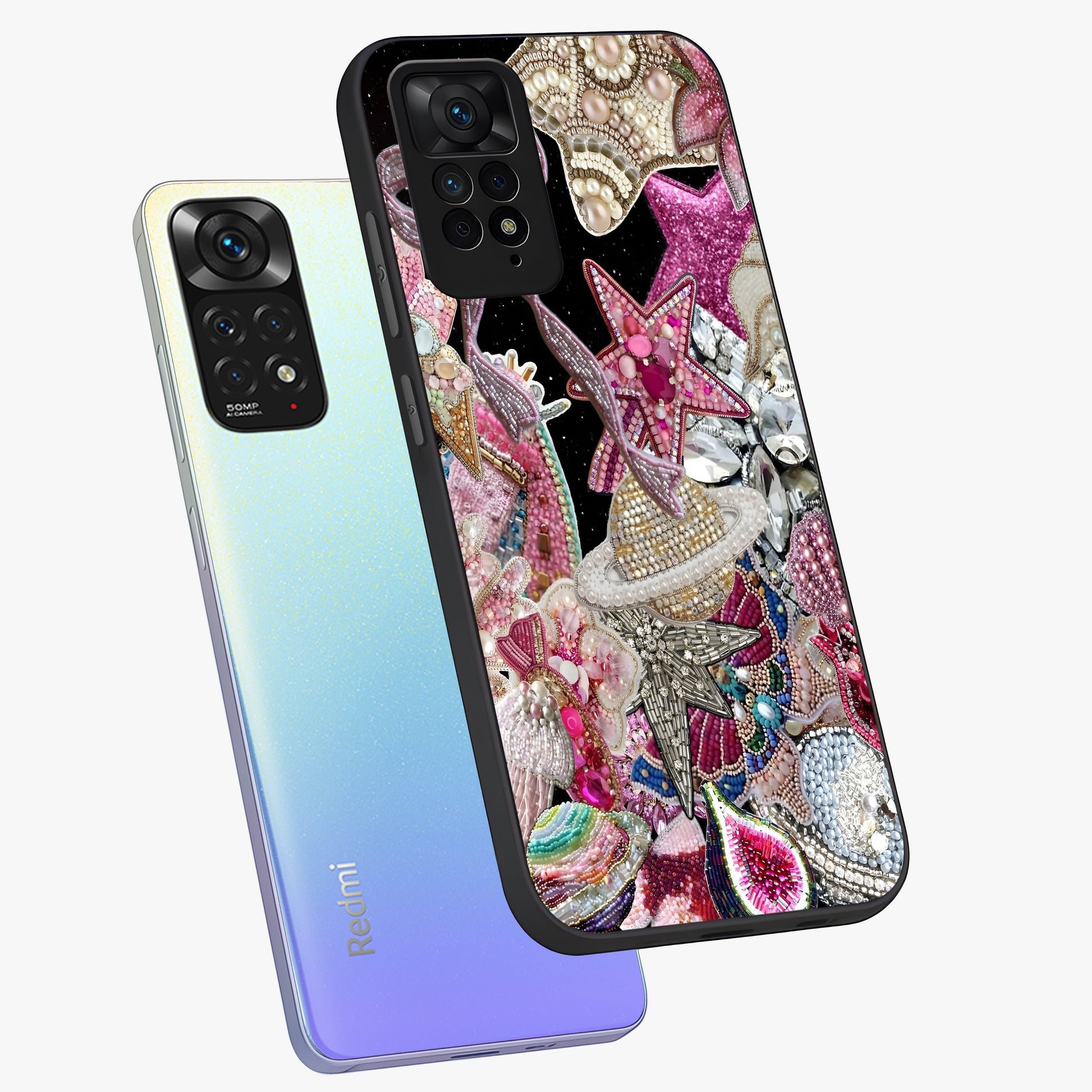 Starlit Jewel Dream Glass Case displayed in angled mockup highlighting glowing celestial jewel design with dreamy aesthetic.
