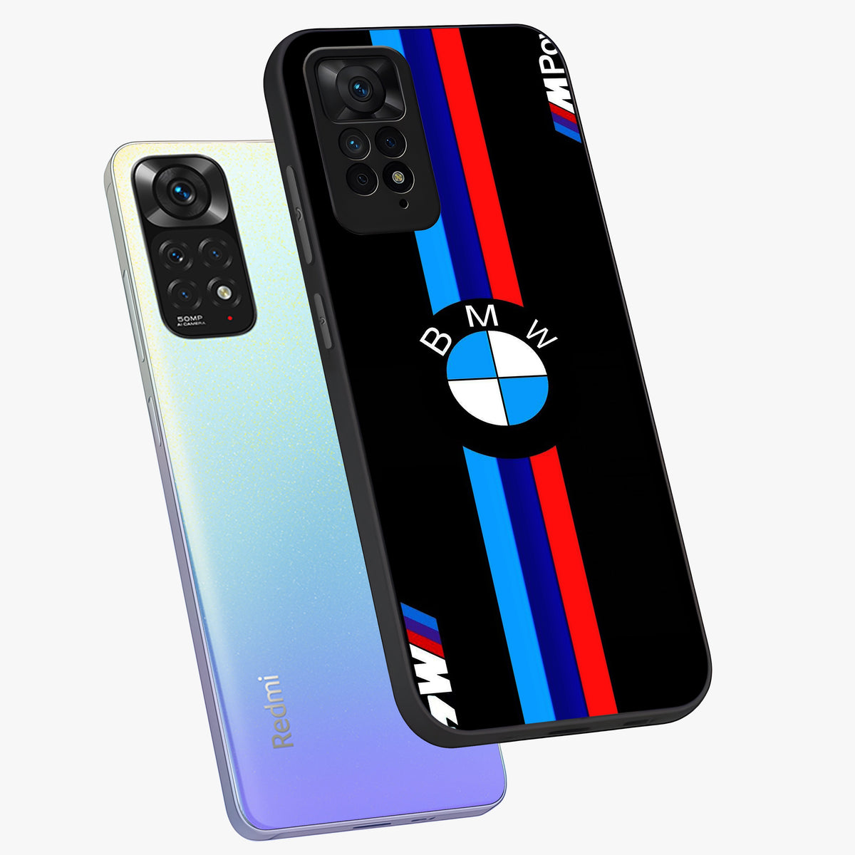 Turbo BMW Beast Glass Case displayed in angled mockup highlighting sleek racing car design with bold automotive aesthetic.