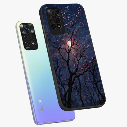 Twilight Sakura Serenade Glass Case displayed in angled mockup highlighting delicate sakura flower design with dreamy aesthetic.