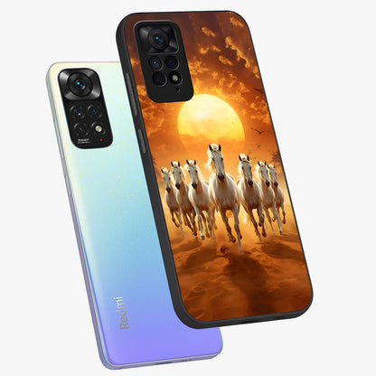 Wild Sunset Majesty Glass Case displayed in angled mockup highlighting vibrant sunset sky design with scenic aesthetic.