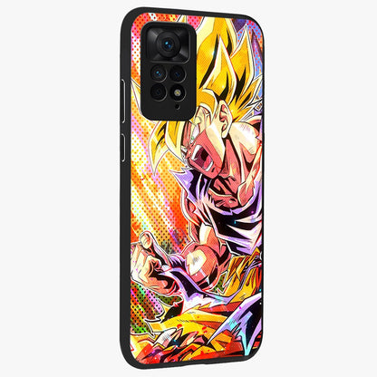 Firing Goku Glass Case upright view showcasing energetic anime artwork with bold warrior theme.