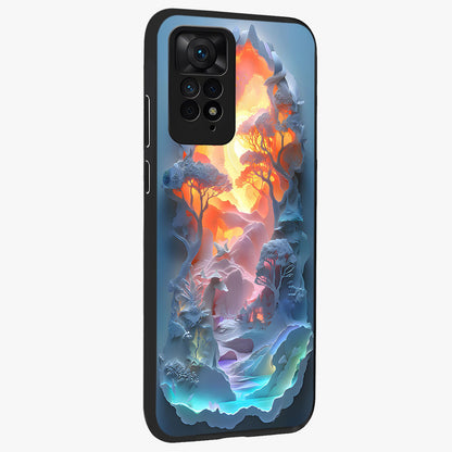 Glow Forest Portal Glass Case upright view showcasing enchanted forest portal artwork with fantasy nature theme.