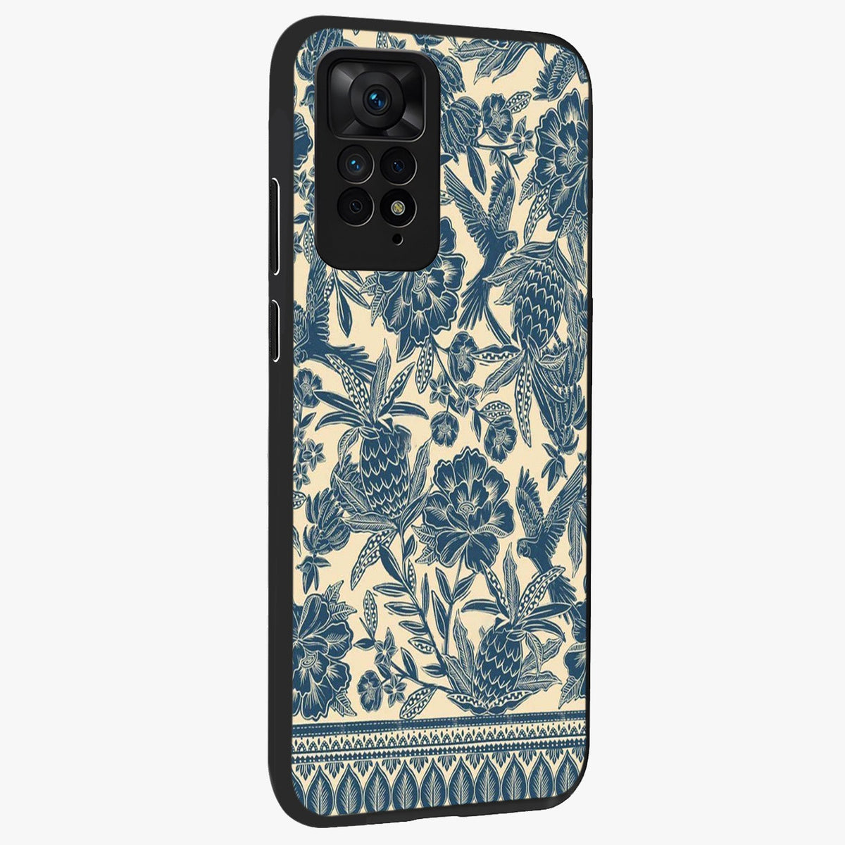 Heirloom Wild Bloom Glass Case upright view showcasing delicate wildflower artwork with timeless floral theme.