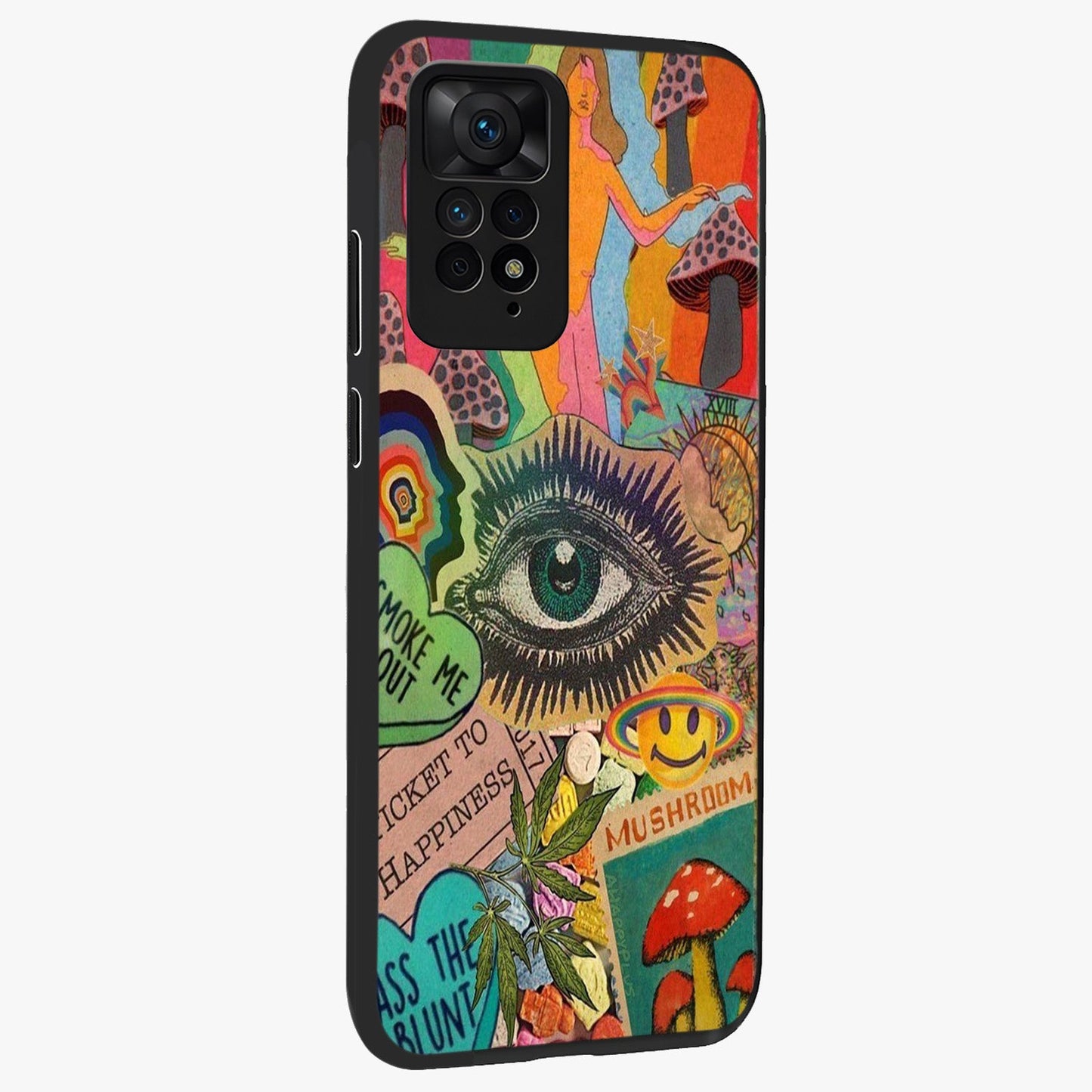 Mystic Eye Wonderland Glass Case upright view showcasing symbolic eye artwork with mysterious fantasy theme.