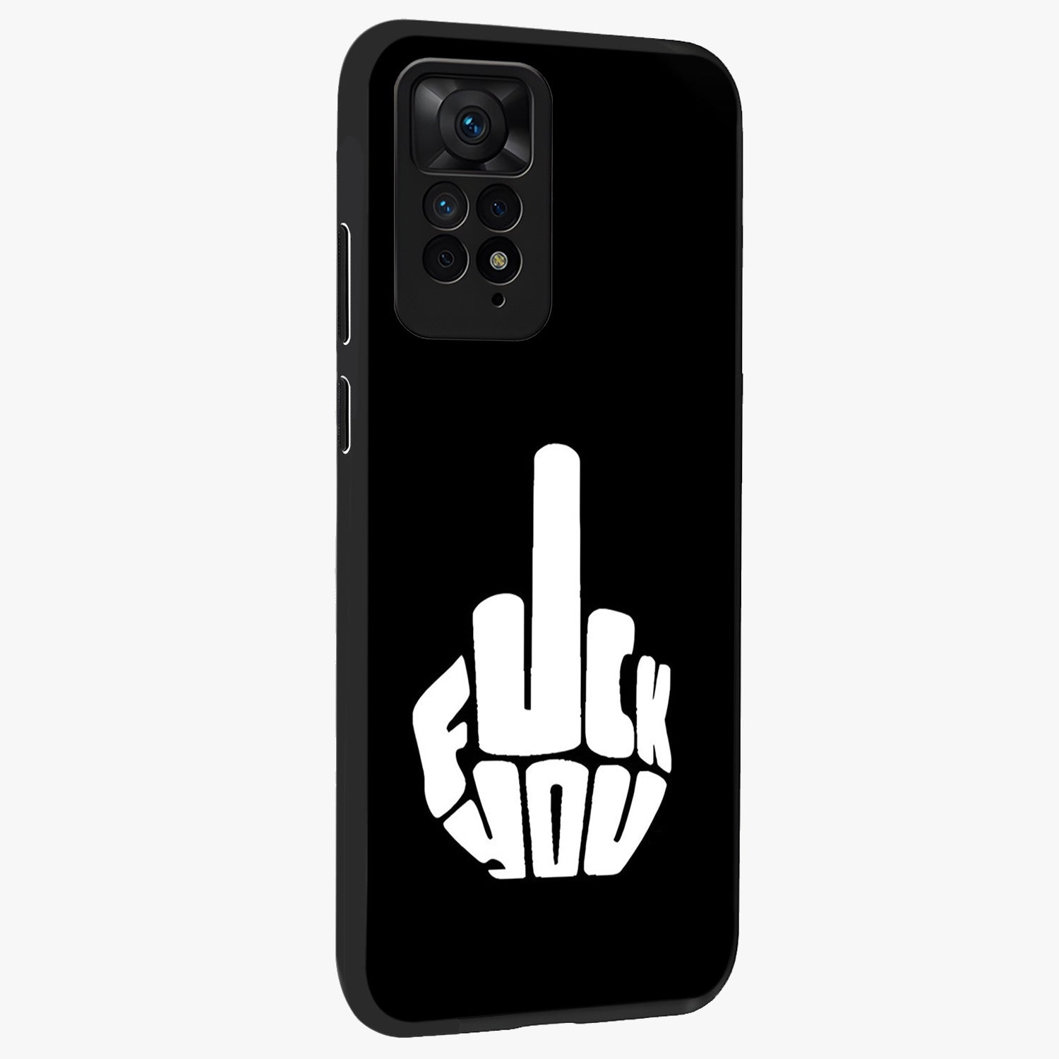 Rebel Mode On Glass Case upright view showcasing striking statement artwork with bold rebellious theme.