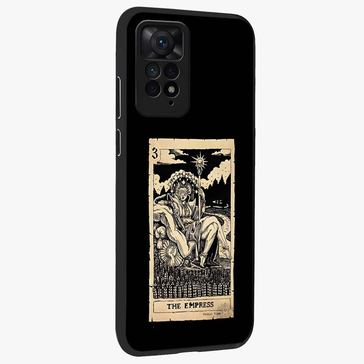 The Empress Glass Case upright view showcasing powerful empress themed artwork with luxurious artistic theme.