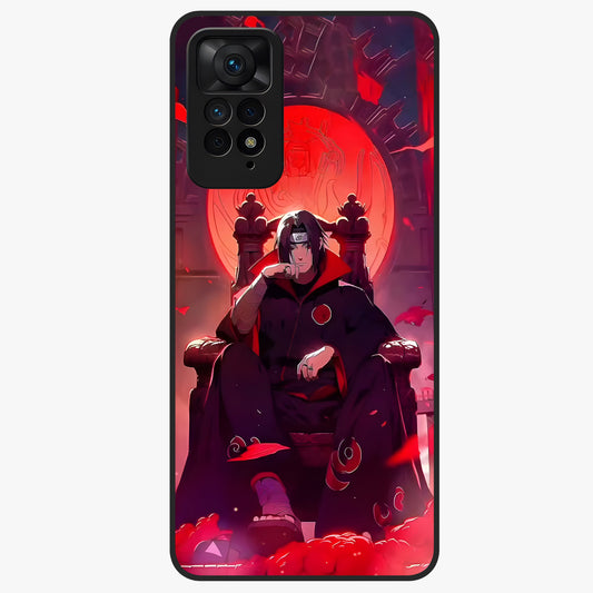 Blood Moon Sovereign Glass Case showing flat back view with mystical blood moon artwork and glossy glass finish.