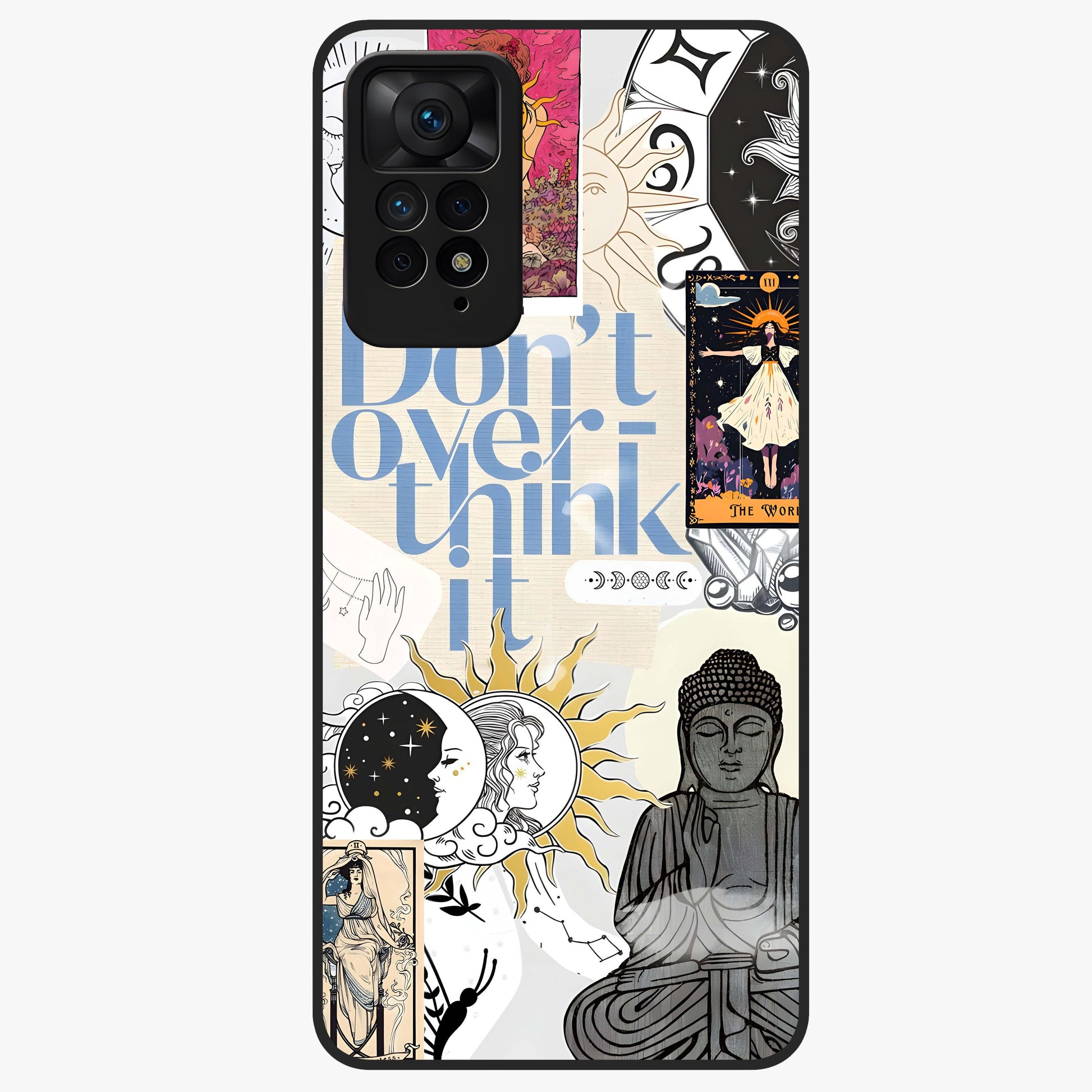 Ethereal Thoughts Glass Case showing flat back view with dreamy artistic artwork and glossy glass finish.