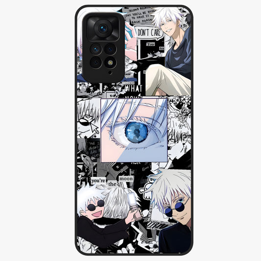 Infinity Sorcerer Chaos Glass Case showing flat back view with mystical sorcerer themed artwork and glossy glass finish.