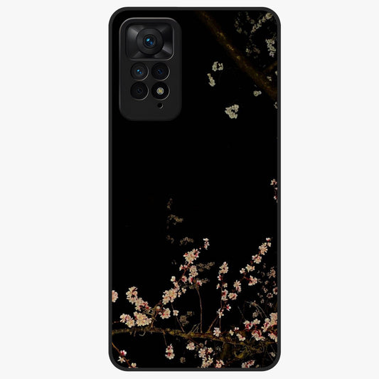 Petal Moon Light With Custom Name Glass Case showing flat back view with floral moonlight artwork and personalized name design.